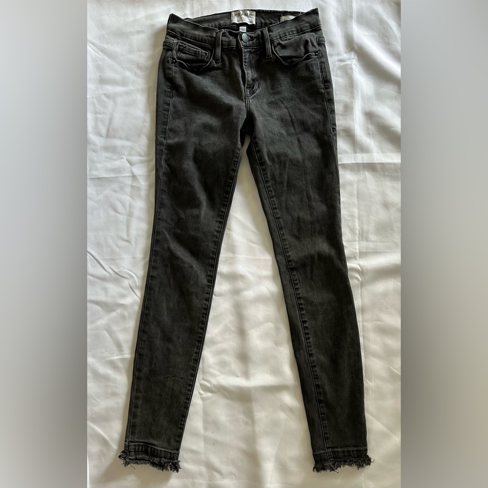 Frame Denim Women's Charcoal Skinny Jeans
